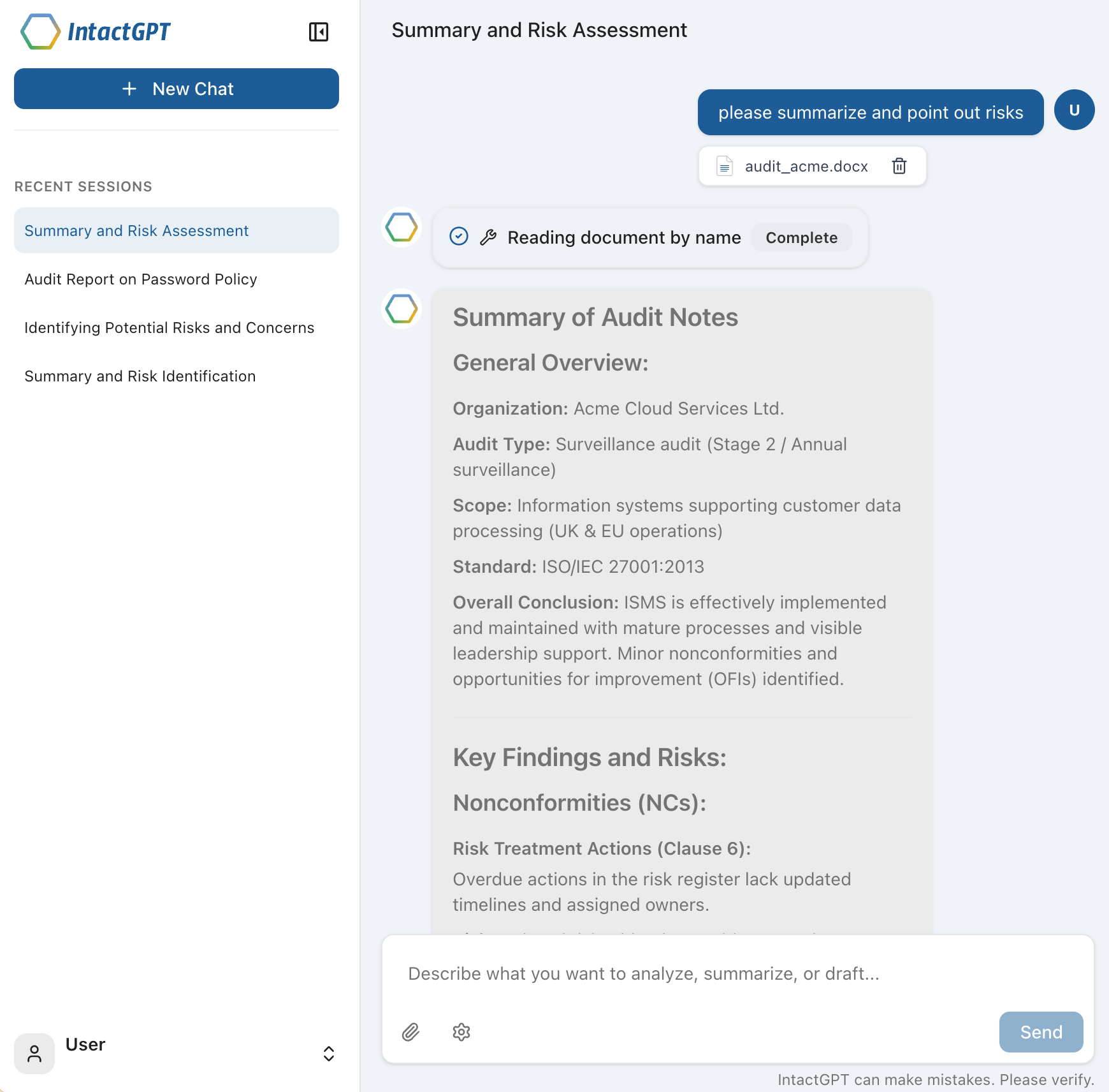 IntactGPT Chat example
