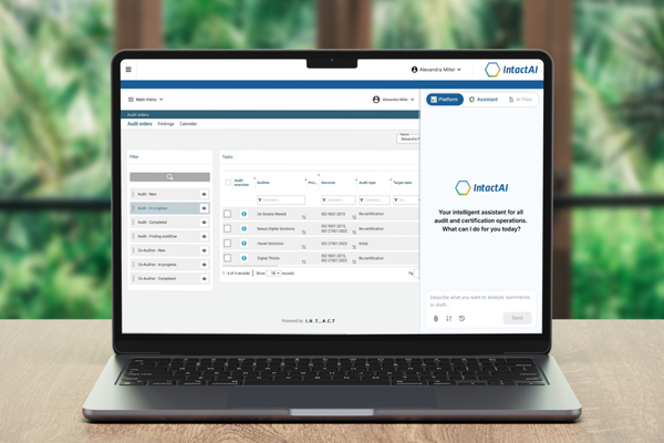 Laptop with Intact Platform and Intact AI showing