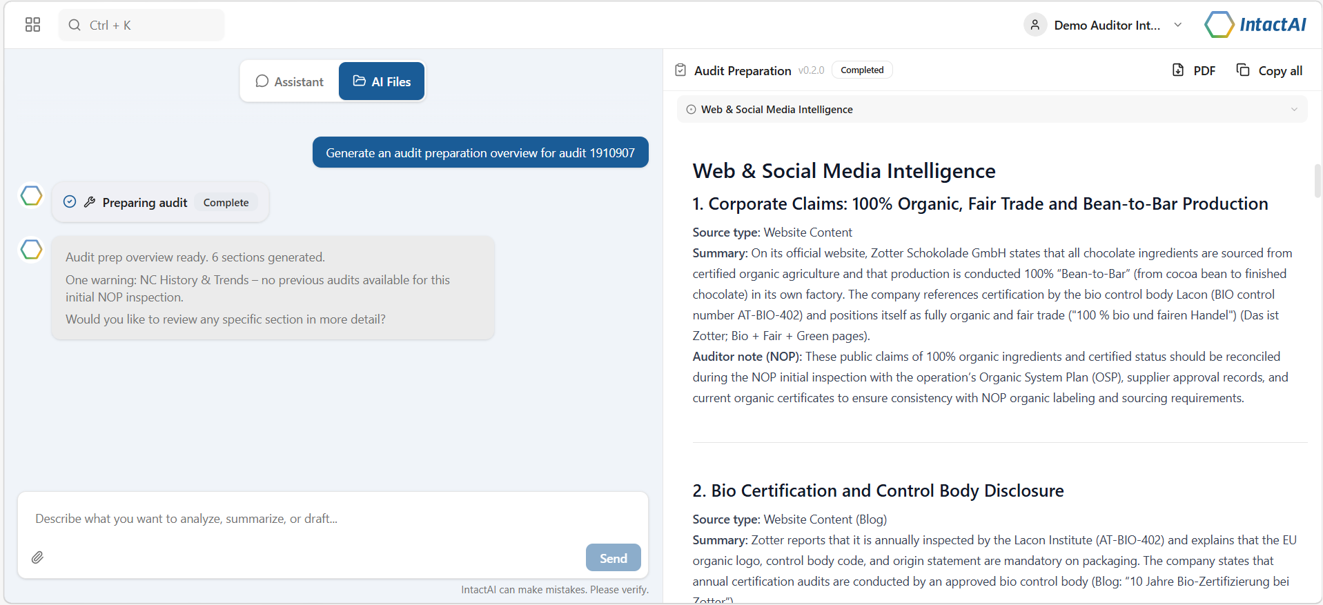 Audit Preparation screenshot